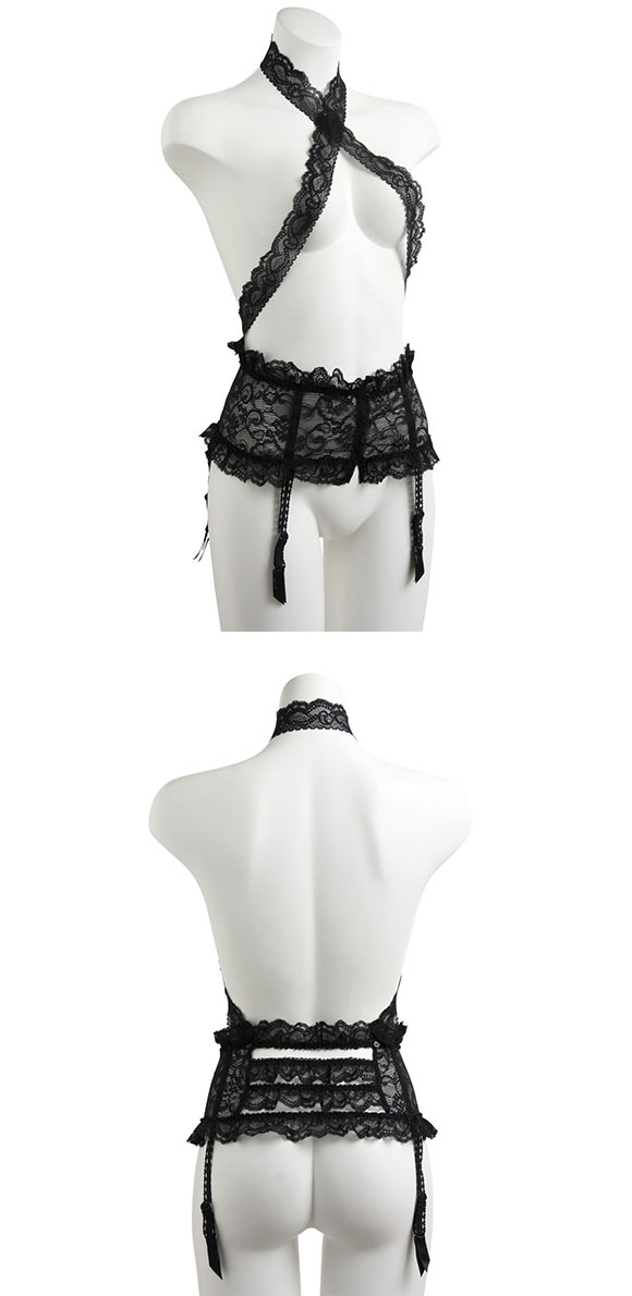 オーバドゥ Aubade Boite a Desir Lace Waist Cincher and Suspenders ガーターベルト