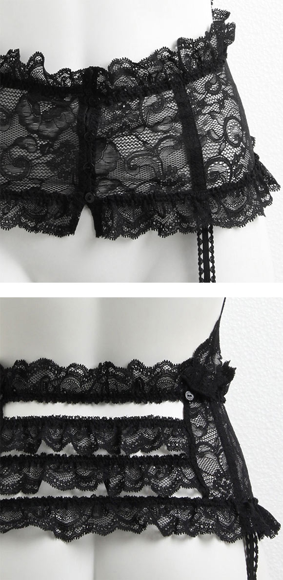 オーバドゥ Aubade Boite a Desir Lace Waist Cincher and Suspenders ガーターベルト