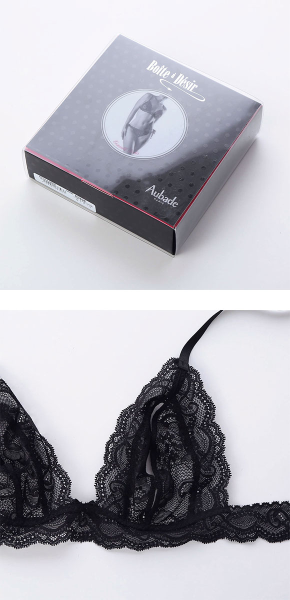 オーバドゥ Aubade Boite a Desir シリーズ パール ビーズ 付き オープンビキニ ブラショーツ セット