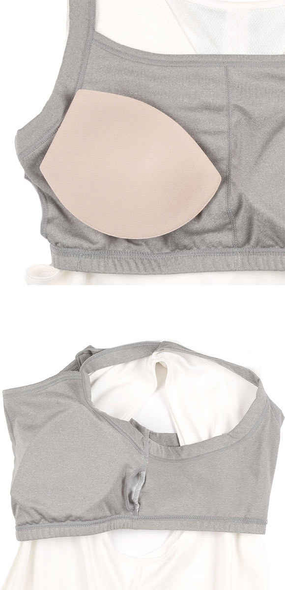 アツギ ATSUGI クリアビューティ アクティブ オープンバック タンクトップ ブラ付き ヨガ