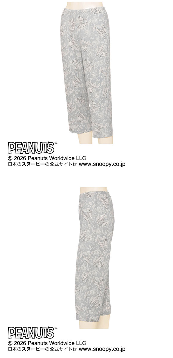 アツギ PEANUTS 7分丈カプリパンツ ボトムス レディース スヌーピー ATSUGI