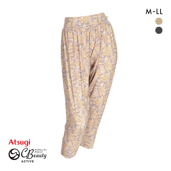 アツギ ATSUGI クリアビューティ アクティブ リーブス柄 サルエル