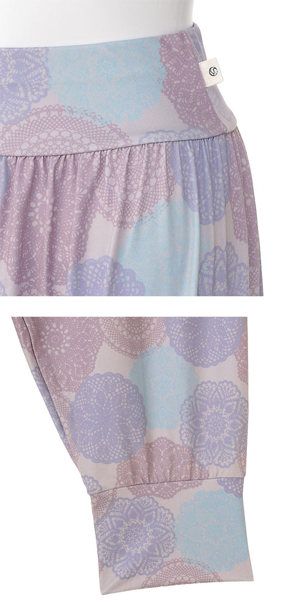 アツギ ATSUGI クリアビューティアクティブ クロッシェレース柄 サルエルパンツ ボトムス スポーツウェア ルームウェア レディース