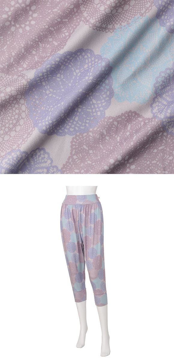 アツギ ATSUGI クリアビューティアクティブ クロッシェレース柄 サルエルパンツ ボトムス スポーツウェア ルームウェア レディース