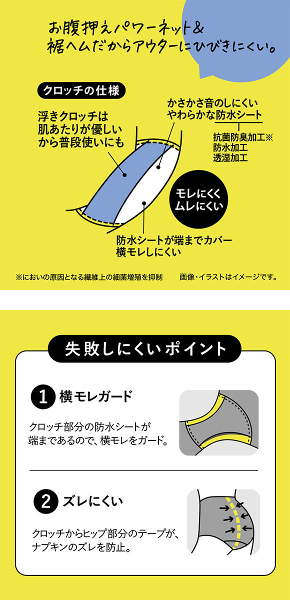 アツギ ATSUGI シーフリー Shefree サニタリーショーツ フラワーダイヤ柄 ヘム 軽い日 生理用 お腹押さえ