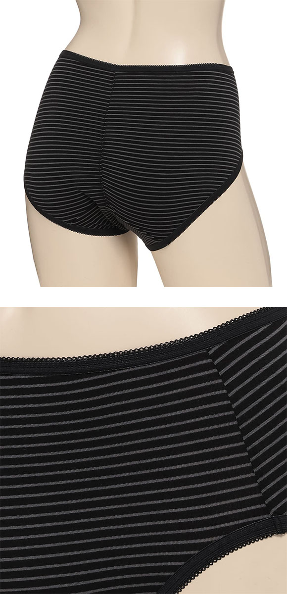 アツギ シーフリー Shefree サニタリーショーツ 綿混ボーダー ATSUGI