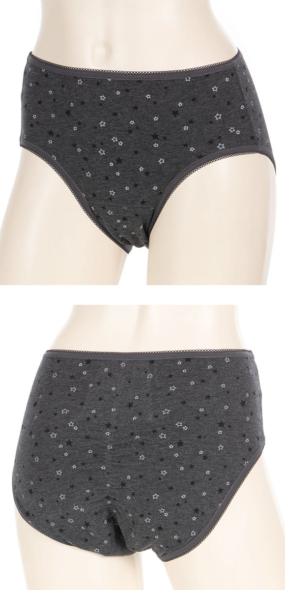 アツギ ATSUGI シーフリー Shefree サニタリーショーツ 星柄 特に多い日 生理用 綿混 ロング防水シート