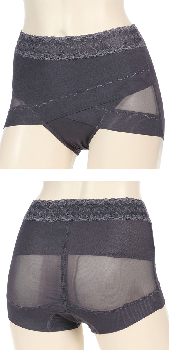 アツギ ATSUGI 骨盤メイク 骨盤クロス ショーツ ヒップアップ お腹おさえ 補正 薄手 深ばき メッシュ