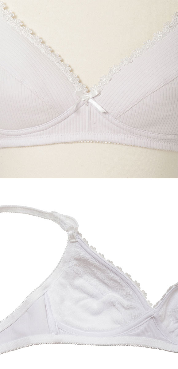 アツギ ATSUGI ハイジュニ Hijuni ノンワイヤー ブラジャー ジュニアブラ 女の子 リブ 綿混 単品