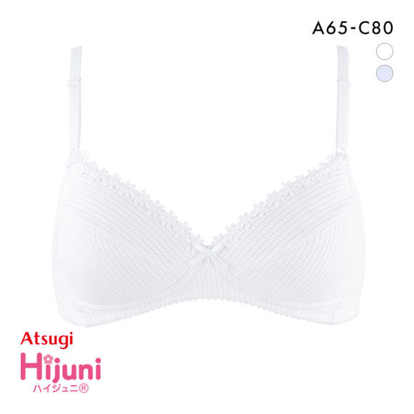 アツギ ATSUGI ハイジュニ Hijuni ノンワイヤー ブラジャー キッズ ジュニア ワッフルリブ 綿混 単品