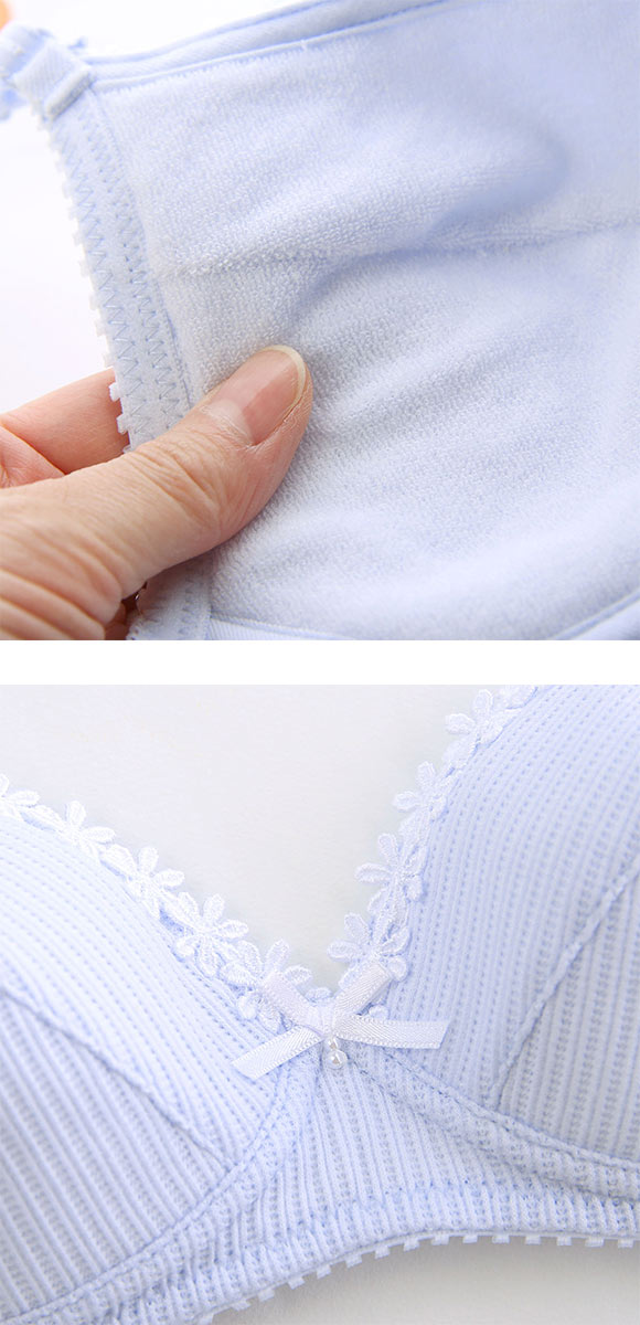 アツギ ATSUGI ハイジュニ Hijuni ノンワイヤー ブラジャー キッズ ジュニア ワッフルリブ 綿混 単品