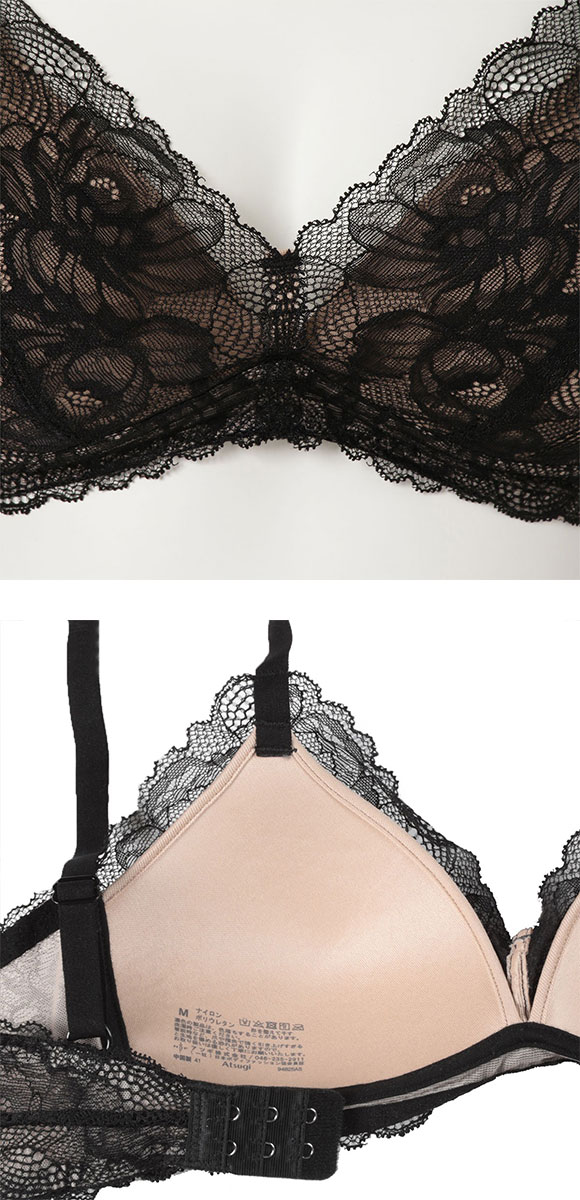アツギ ATSUGI ヌードメイク NUDE Make 総レース ノンワイヤー ブラジャー ワイヤレスブラ 単品