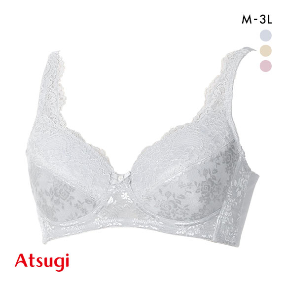 アツギ ATSUGI ラシェール ノンワイヤーブラ 脇スッキリ ブラジャー 綿