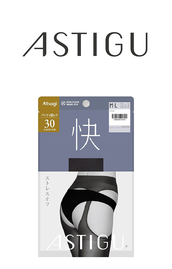 アツギ ATSUGI アスティーグ ASTIGU 快 ストレスオフ タイツ 30デニール 光発熱 ムレにくい パンティ部レス