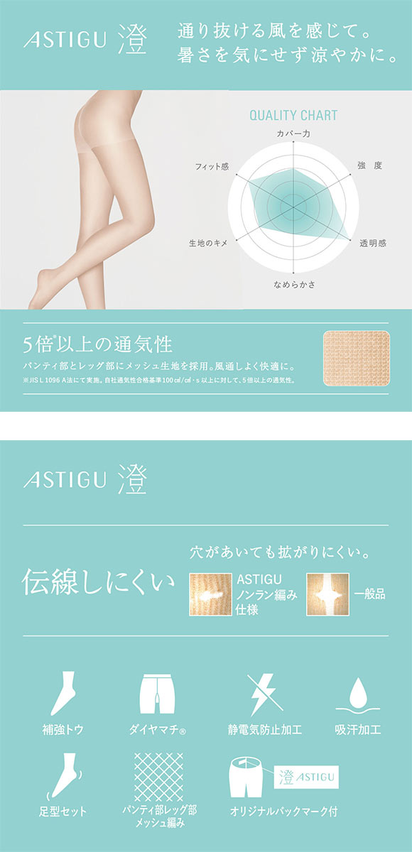 アツギ アスティーグ ASTIGU 澄 パンティストッキング ATSUGI