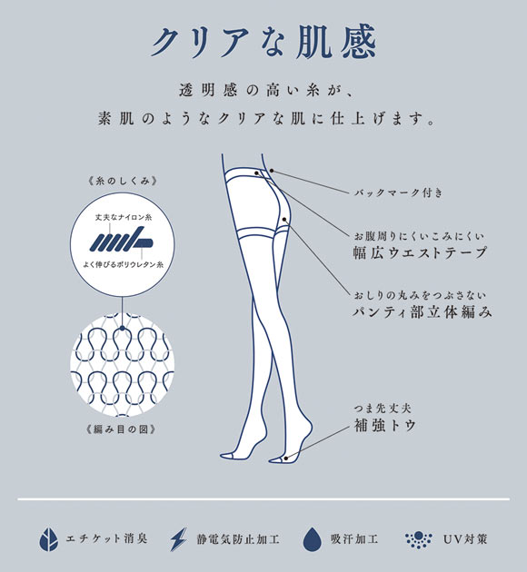 アツギ ATSUGI クリアな肌感 ストッキング パンスト 3足組 15デニール