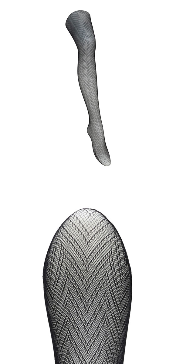 アツギカラーズ ヘリンボーン柄タイツ Atsugi COLORS