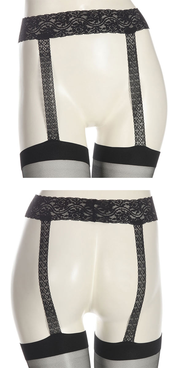 アツギ ATSUGI THE LEG BAR パンティ部レス レースガーター付きストッキング 日本製 レディース M-L