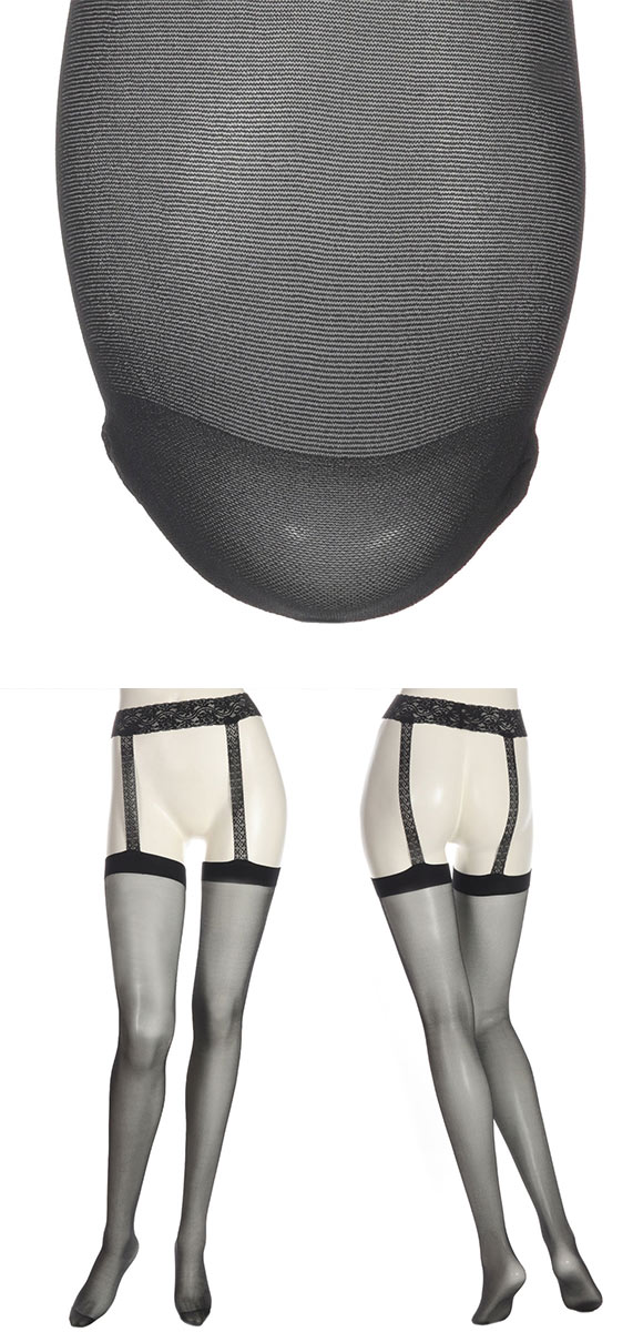 アツギ ATSUGI THE LEG BAR パンティ部レス レースガーター付きストッキング 日本製 レディース M-L
