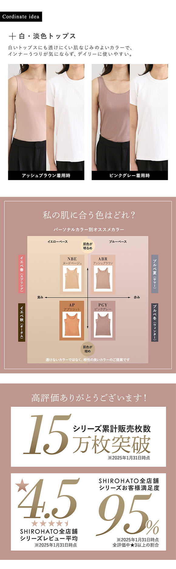 アツギ タンクトップ 脇汗 汗じみ防止 透けない STYLE BASIC ice doll×SHIROHATO コラボ リニューアル レディース ATSUGI