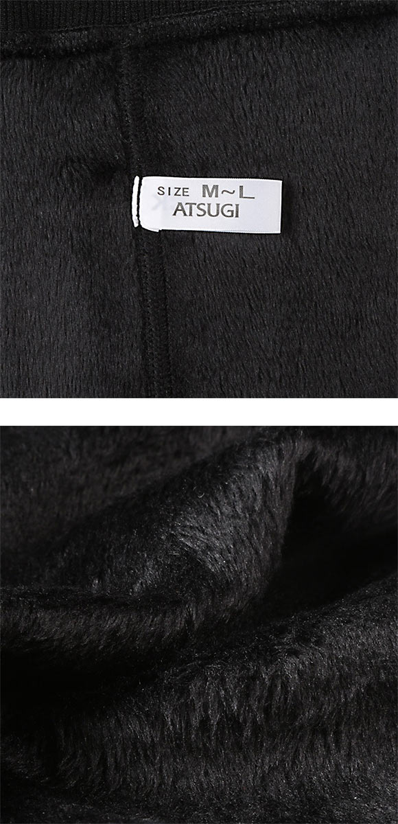アツギ ATSUGI コンフォート COMFORT レギンス 10分丈 320デニール相当 厚手 裏起毛 フリース調 ブラック ブランケットライン