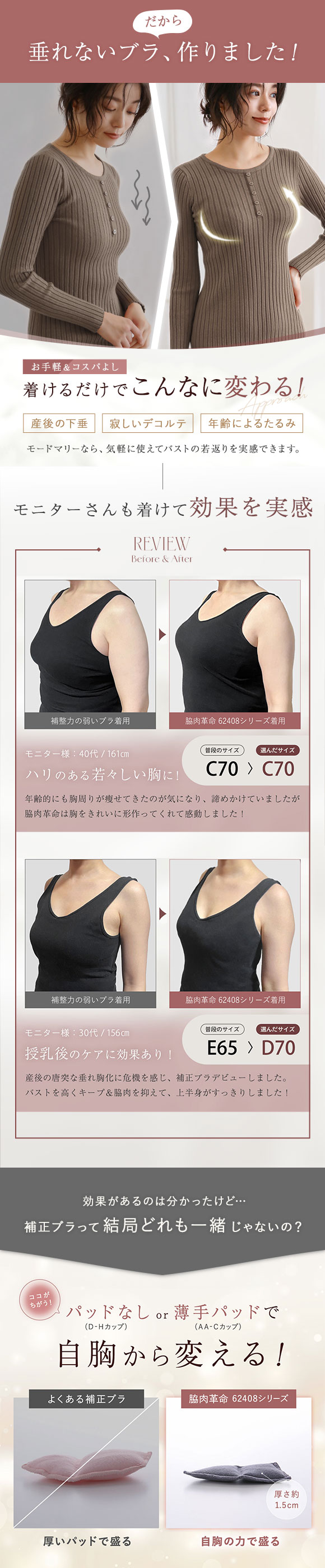 モードマリー Mode Marie 脇肉革命 62408コレクション 3/4カップブラジャー FGH