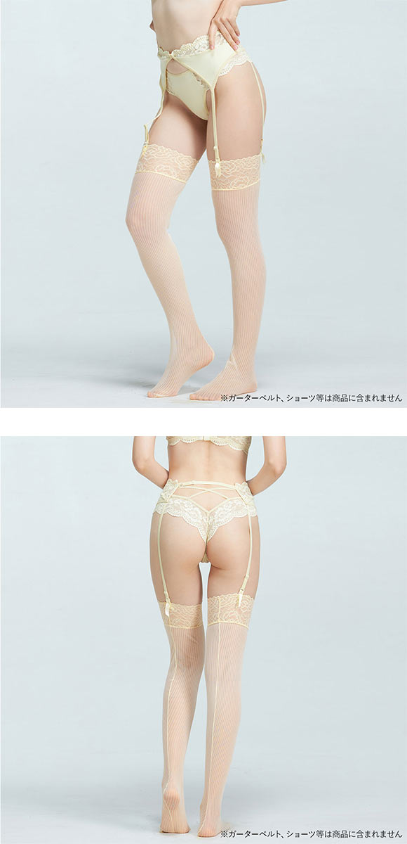 アンブラ Cafe ストライプ ガーターストッキング ANNEBRA