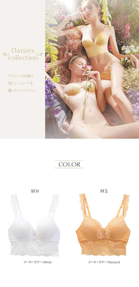 アンブラANNEBRA Daisies 総レース ノンワイヤー ブラジャー ブラレット 谷間 安定感 ワイヤレスブラ 単品