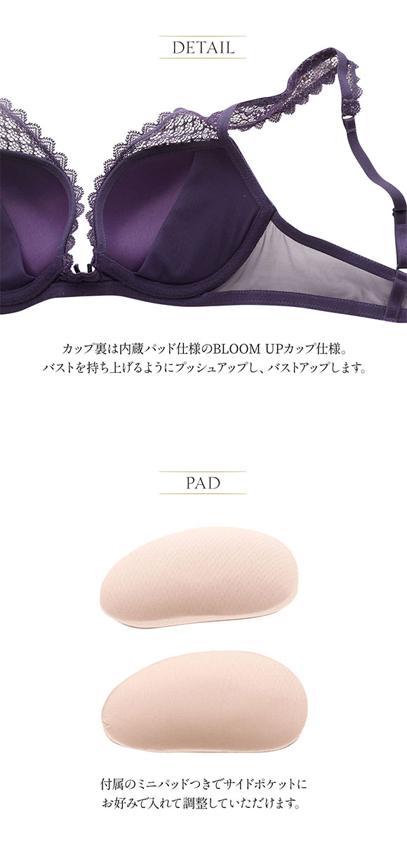 アンブラ ANNEBRA Butterfly BLOOM UP 3/4カップ ブラジャー BCDEFG グラマーサイズ サイズ豊富 谷間 ふっくら 単品