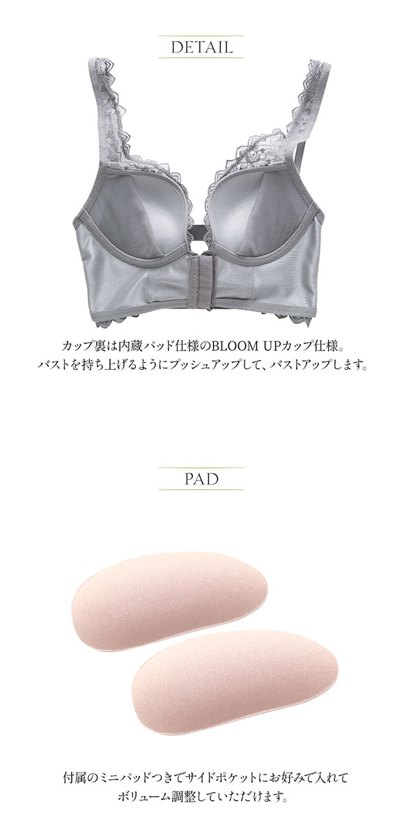 アンブラ ANNEBRA Glamour BloomUp 3/4カップ ブラジャー フロントホック バックコード BCDE 単品