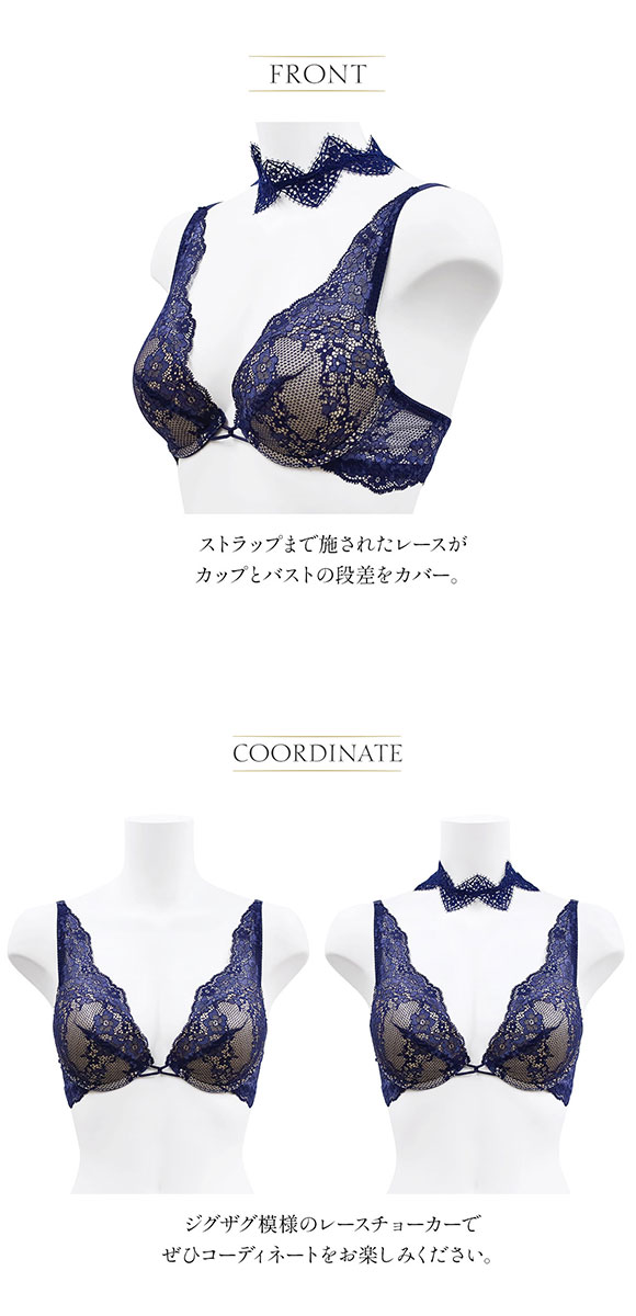 アンブラ ANNEBRA Zigzag2 チョーカー付き デコルテレース モールドカップ ブラジャー 単品