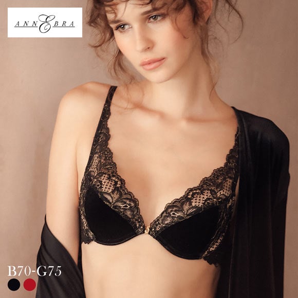アンブラ Velvet Sin ベロア×レース モールドカップ ブラジャー 大きいサイズ セクシー ベルベット ANNEBRA