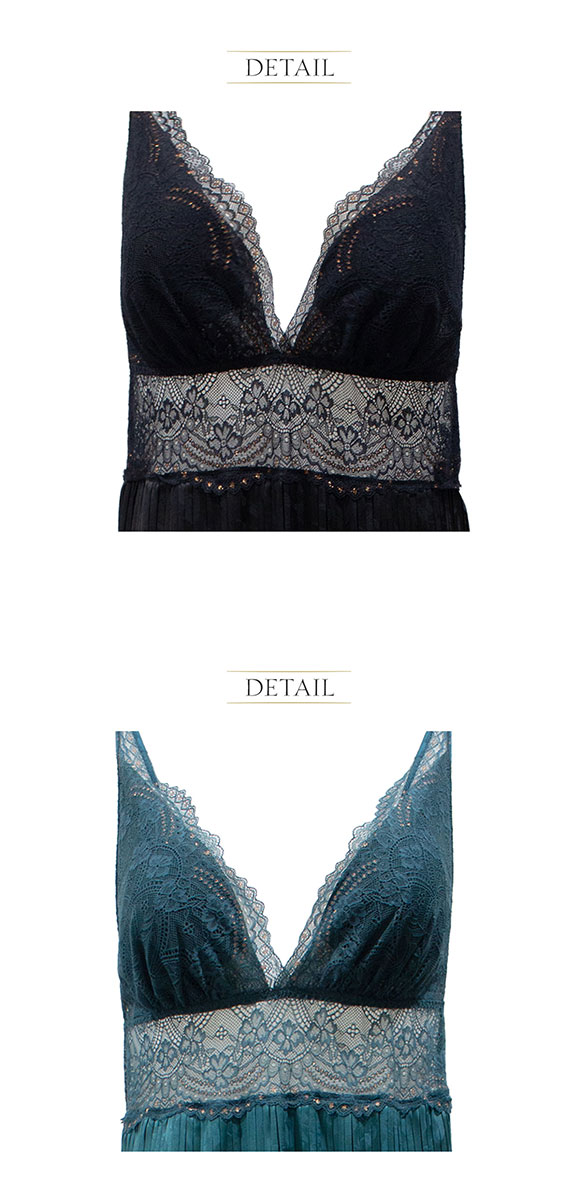 アンブラ Amaryllis レースコンビ ロングドレス セクシー ルームウェア リラックスウェア ロングワンピース ネグリジェ ANNEBRA