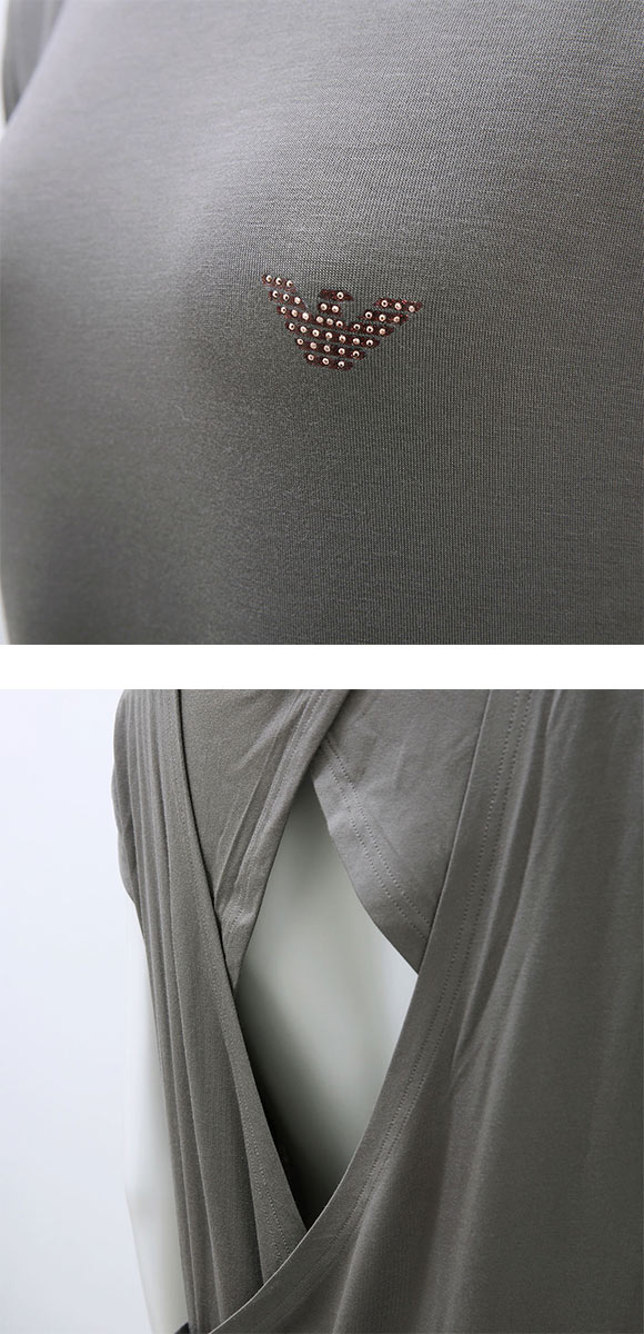 エンポリオ・アルマーニ EMPORIO ARMANI FLUID VISCOSE ロング トップス ルームウェア パジャマ レディース