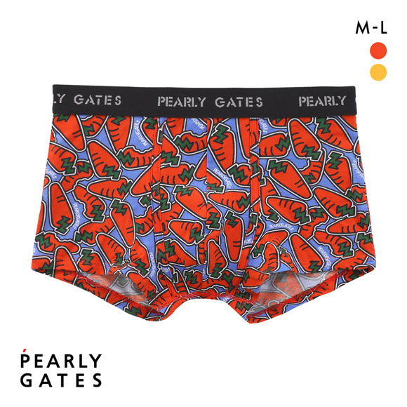 パーリーゲイツ 人参柄プリント ボクサーパンツ メンズ 前とじ アンダーウェア PEARLY GATES