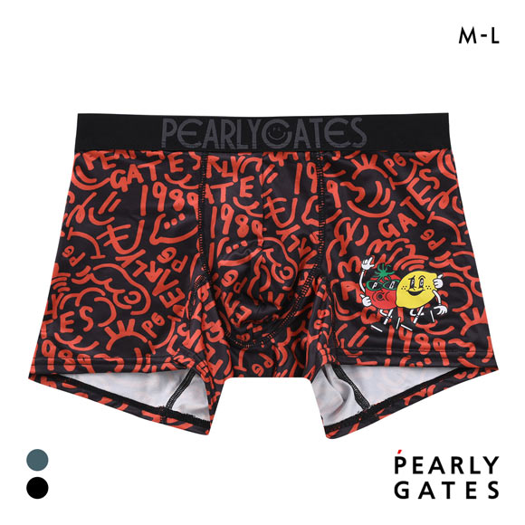 パーリーゲイツ 落書きベジタブル柄 ボクサーパンツ メンズ 前とじ アンダーウェア PEARLY GATES