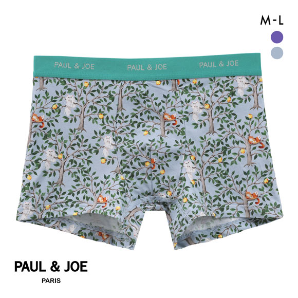 ポール ＆ ジョー 木とレモンと猫柄 ボクサーパンツ メンズ 前とじ