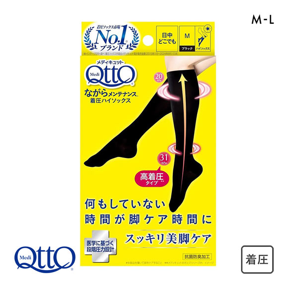 メディキュット ながらメンテナンス 着圧 ハイソックス 靴下 美脚 ML