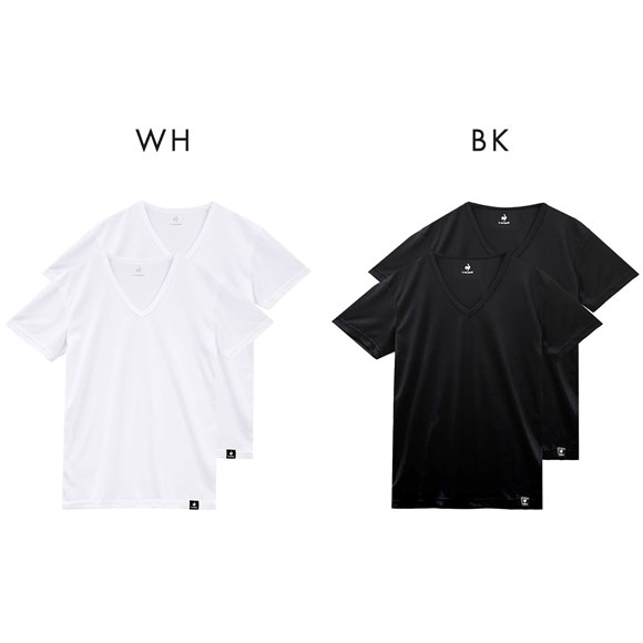 ルコックスポルティフ 裏ハニカムメッシュ Vネック 半袖 Tシャツ 2枚セット メンズ インナー le coq sportif