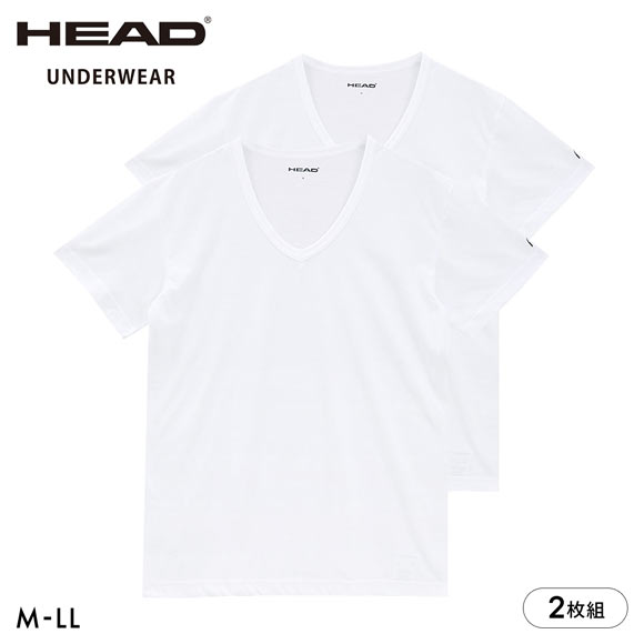 ヘッド head 天竺編み Vネック 半袖シャツ 2枚セット メンズ インナー Tシャツ 特価 格安