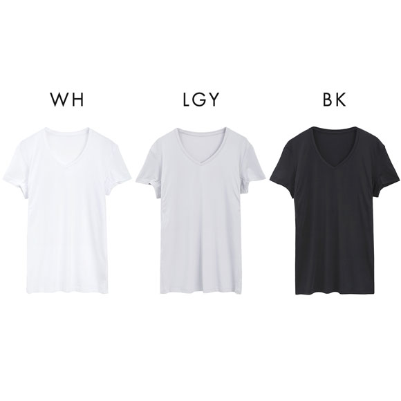 男の着るだけエチケットシリーズ 脇汗ジミ対策 4層脇汗パッド付 Vネック 半袖 Tシャツ インナー メンズ M L LL