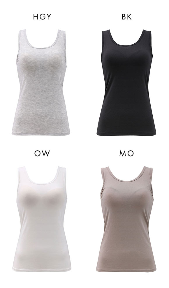 プラチナベーシック Ask Doctor カップ付き タンクトップ レディース インナー 綿混 ストレッチ