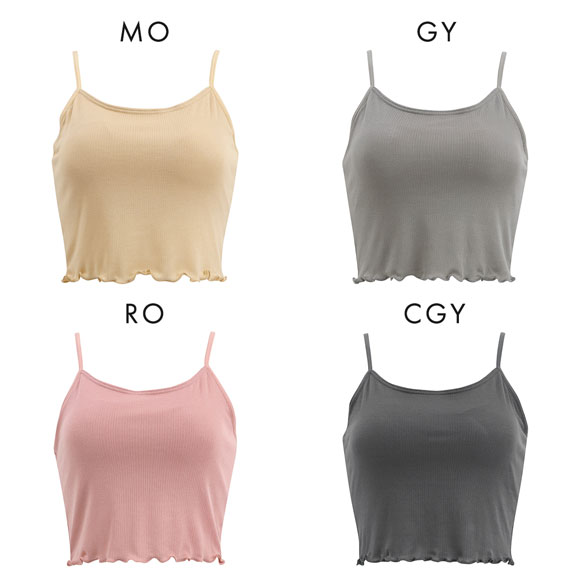 生活の木 クロップド丈 カップ付き リブ キャミソール レディース インナー 大きいサイズ Tree of life