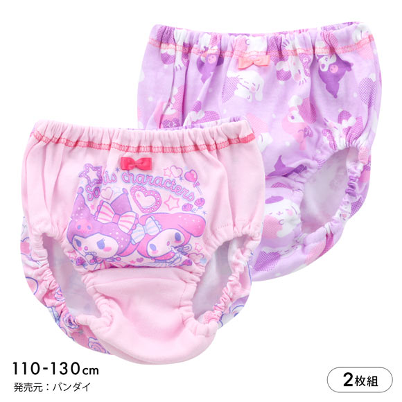サンリオキャラクターズ 女児 プレミアムショーツ 2枚セット ジュニア キッズ 女の子 綿100％ 2枚組 BANDAI バンダイ