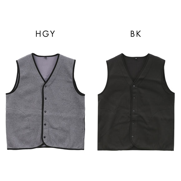 裏フリース Vネック インナーベスト 綿混 メンズ あったか 重ね着 部屋着 暖かい ベスト 防寒ベスト 秋 冬 作業着 アウトドア 軽量