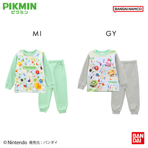 ピクミン PIKMIN 光るパジャマ 上下セット 男児 女児 ジュニア キッズ ボーイズ ガールズ 肌側綿100％ 長袖 110 120 130 140