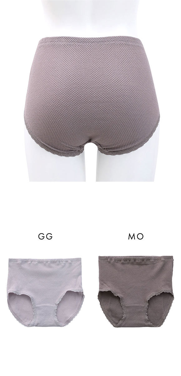 アンフィニ UN-FINI ぐで町子 脱力系パンツ ショーツ 深め ハイウエスト 綿メッシュ ストレッチ M L LL 単品
