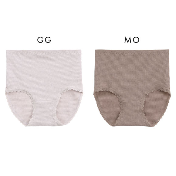 アンフィニ ぐで町子 脱力系ぱんつ ショーツ 深め ハイウエスト 綿メッシュ ストレッチ M L LL UN-FINI