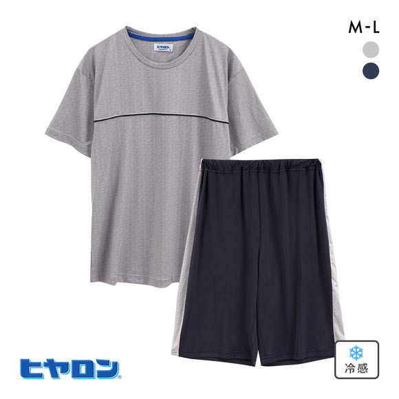 ヒヤロン メンズ パジャマ 上下セット ルームウェア 半袖 紳士 着るヒヤロン