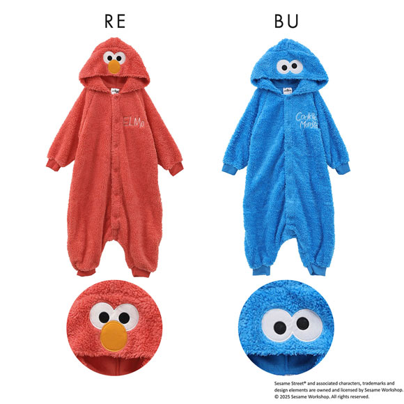 セサミストリート なりきり ルームウェア パジャマ フリース 着ぐるみ